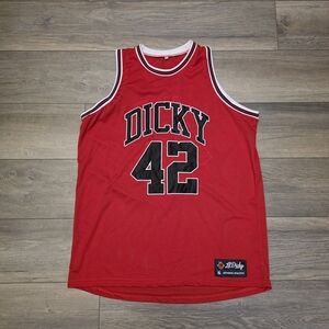 Lil Dickey Jersey 42 Red and Black Vintage Basketball Athletic Jersey
